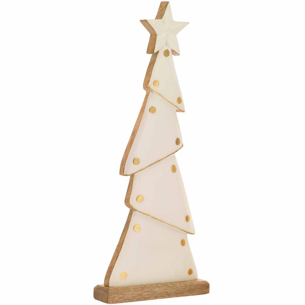 ALBERO NATALIZIO IN LEGNO DI MANGO E SMALTO H. 50